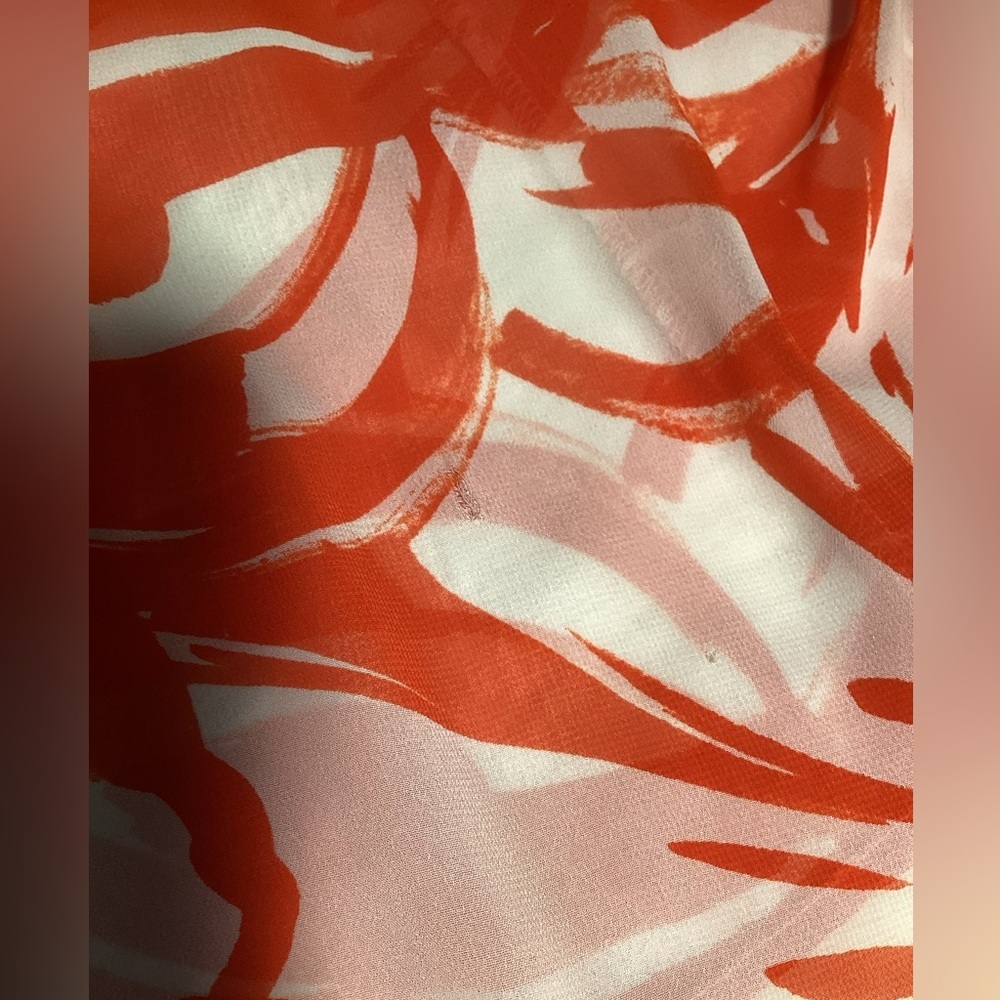 Nina Leonard Orange and White Floral Maxi Dress - Picture 15 of 16